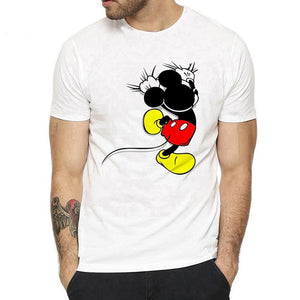 Mickey Men Aesthetic T Shirts Print Cotton Harajuku Streetwear Short Sleeve Funny Mouse T-shirt Top Tee Clothes Men Shirt