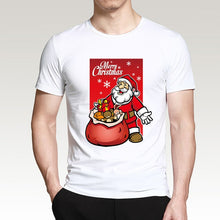 Load image into Gallery viewer, T Shirt For Men Happy New Year Reindeer White Casual Santa Claus Streetwear Fitness T-Shirts Fashion Merry Christmas Tops Tees
