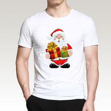 Load image into Gallery viewer, T Shirt For Men Happy New Year Reindeer White Casual Santa Claus Streetwear Fitness T-Shirts Fashion Merry Christmas Tops Tees