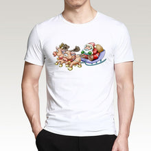 Load image into Gallery viewer, T Shirt For Men Happy New Year Reindeer White Casual Santa Claus Streetwear Fitness T-Shirts Fashion Merry Christmas Tops Tees