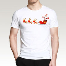 Load image into Gallery viewer, T Shirt For Men Happy New Year Reindeer White Casual Santa Claus Streetwear Fitness T-Shirts Fashion Merry Christmas Tops Tees
