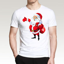 Load image into Gallery viewer, T Shirt For Men Happy New Year Reindeer White Casual Santa Claus Streetwear Fitness T-Shirts Fashion Merry Christmas Tops Tees