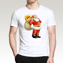 Load image into Gallery viewer, T Shirt For Men Happy New Year Reindeer White Casual Santa Claus Streetwear Fitness T-Shirts Fashion Merry Christmas Tops Tees