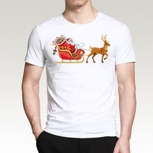 Load image into Gallery viewer, T Shirt For Men Happy New Year Reindeer White Casual Santa Claus Streetwear Fitness T-Shirts Fashion Merry Christmas Tops Tees