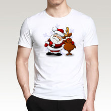 Load image into Gallery viewer, T Shirt For Men Happy New Year Reindeer White Casual Santa Claus Streetwear Fitness T-Shirts Fashion Merry Christmas Tops Tees