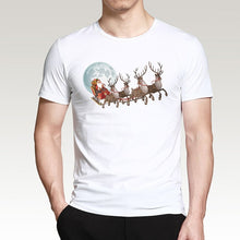 Load image into Gallery viewer, T Shirt For Men Happy New Year Reindeer White Casual Santa Claus Streetwear Fitness T-Shirts Fashion Merry Christmas Tops Tees