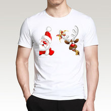 Load image into Gallery viewer, T Shirt For Men Happy New Year Reindeer White Casual Santa Claus Streetwear Fitness T-Shirts Fashion Merry Christmas Tops Tees