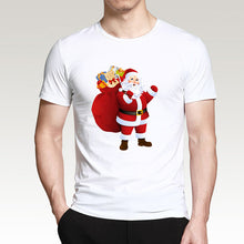 Load image into Gallery viewer, T Shirt For Men Happy New Year Reindeer White Casual Santa Claus Streetwear Fitness T-Shirts Fashion Merry Christmas Tops Tees
